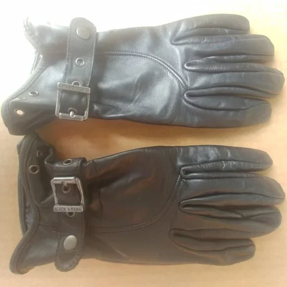 Black Brand real leather gloves Women's Large - Picture 1 of 6